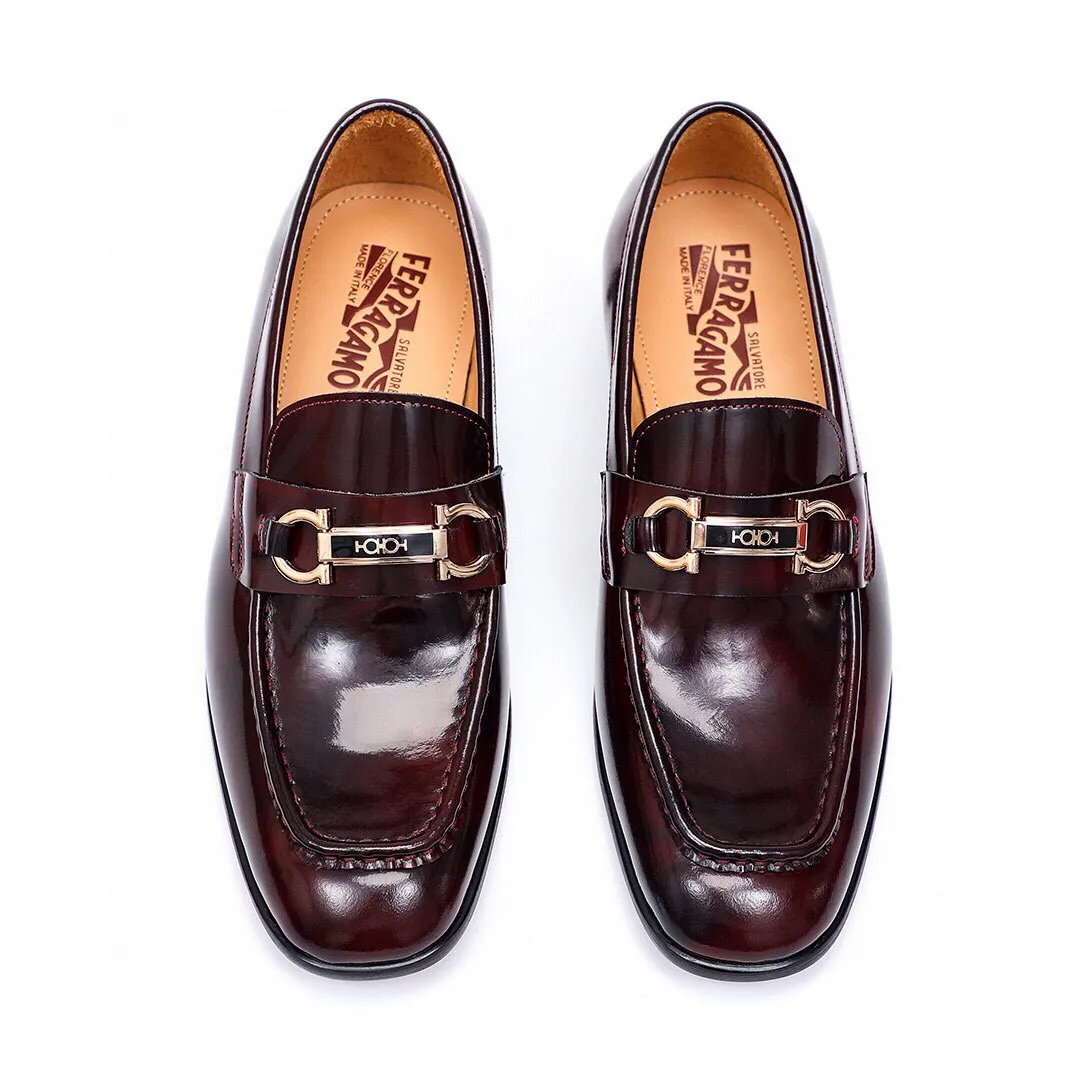 Men's Men's Shoes 💰540 💐[Ferragamo/Ferragamo] New 🐲Ferragamo* Ferragamo classic formal leather shoes! It is made of imported first-layer open-edge beaded cowhide leather upper + luxurious hardware buckle, and the inner layer is comfortable first-layer cowhide 🐂 leather lining! Original wear-resistant rubber outsole! Code number 38-44 (45🉑️customized)